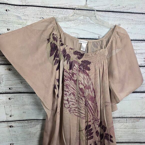 Christopher & Banks Butterfly Print Blouse L - Picture 2 of 8